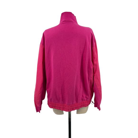 Athleta Triumph Hybrid Half Zip Sweatshirt Top Cinched Pink Size Large - Picture 8 of 11